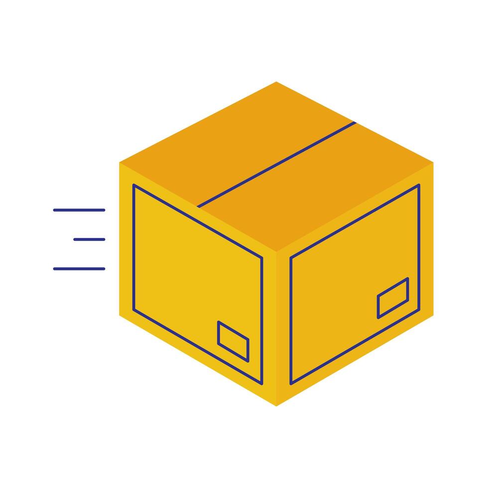box carton delivery service flat style vector