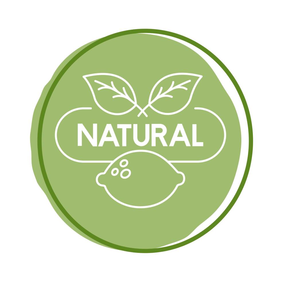 organic nature lettering block style icon vector