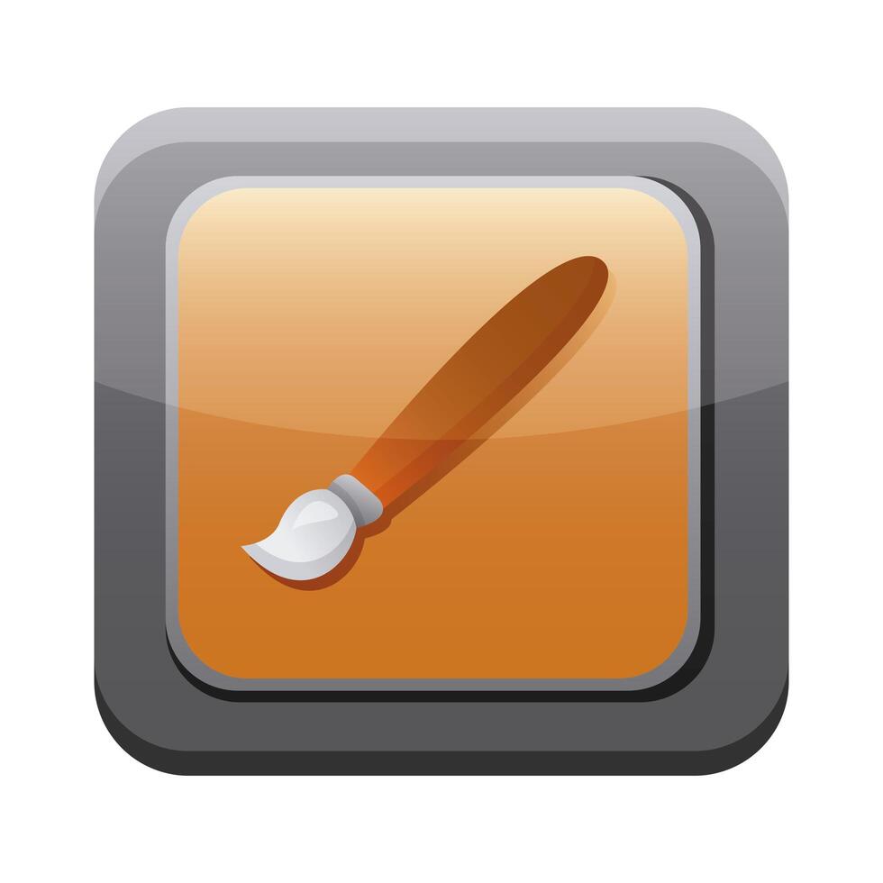 paint brush app button menu isolated icon vector