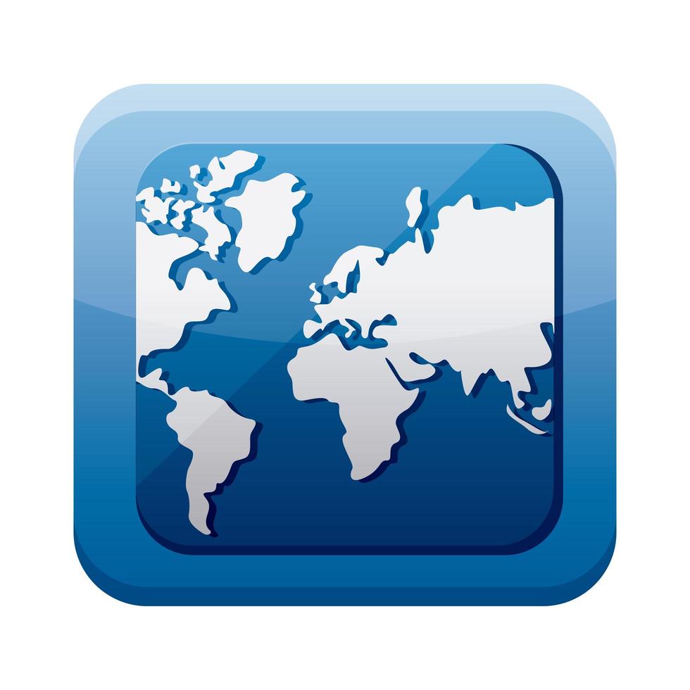 world planet app button menu isolated icon vector