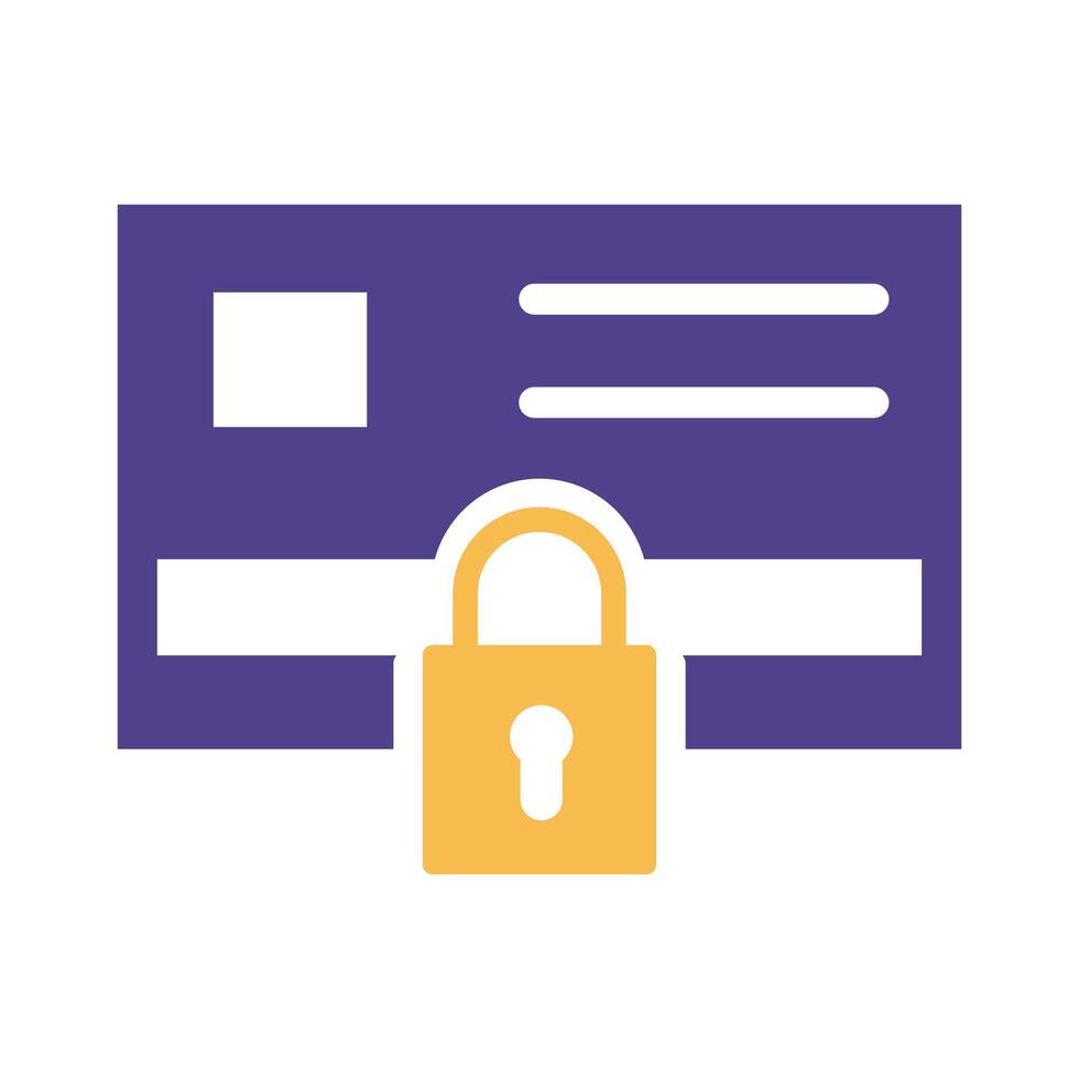 padlock insurance silhouette style icon vector