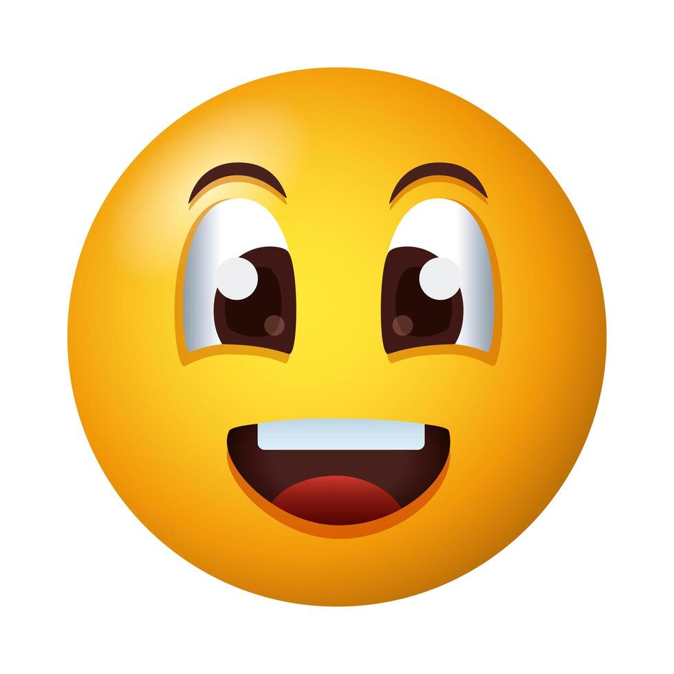 happy emoji face gradient style icon vector