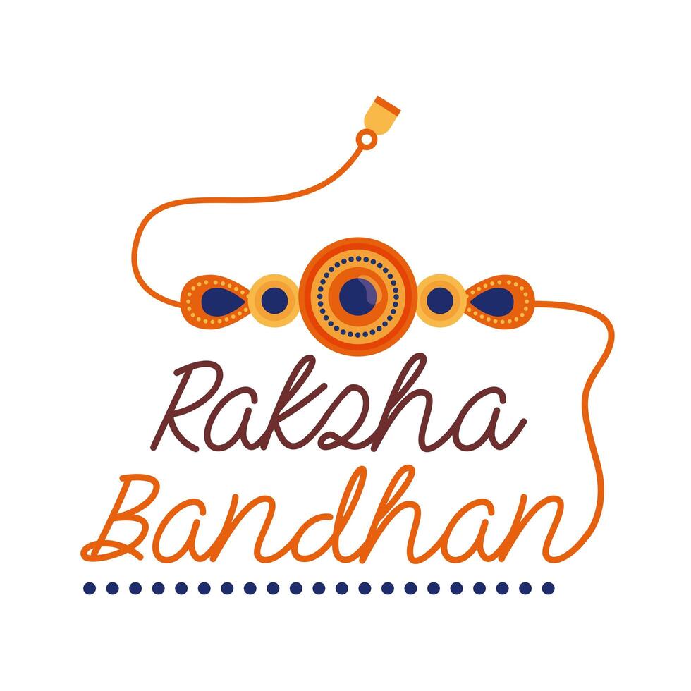 feliz celebración raksha bandhan con pulsera estilo plano vector