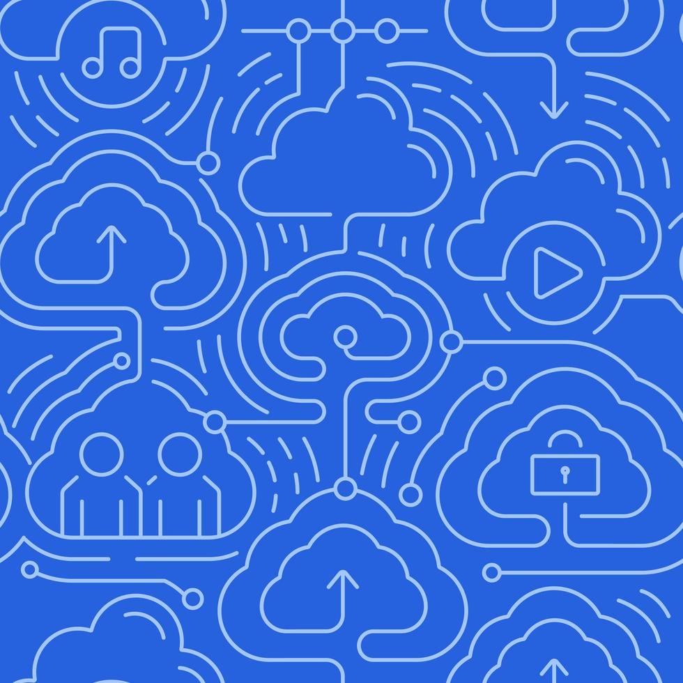 Cloud computing seamless background vector