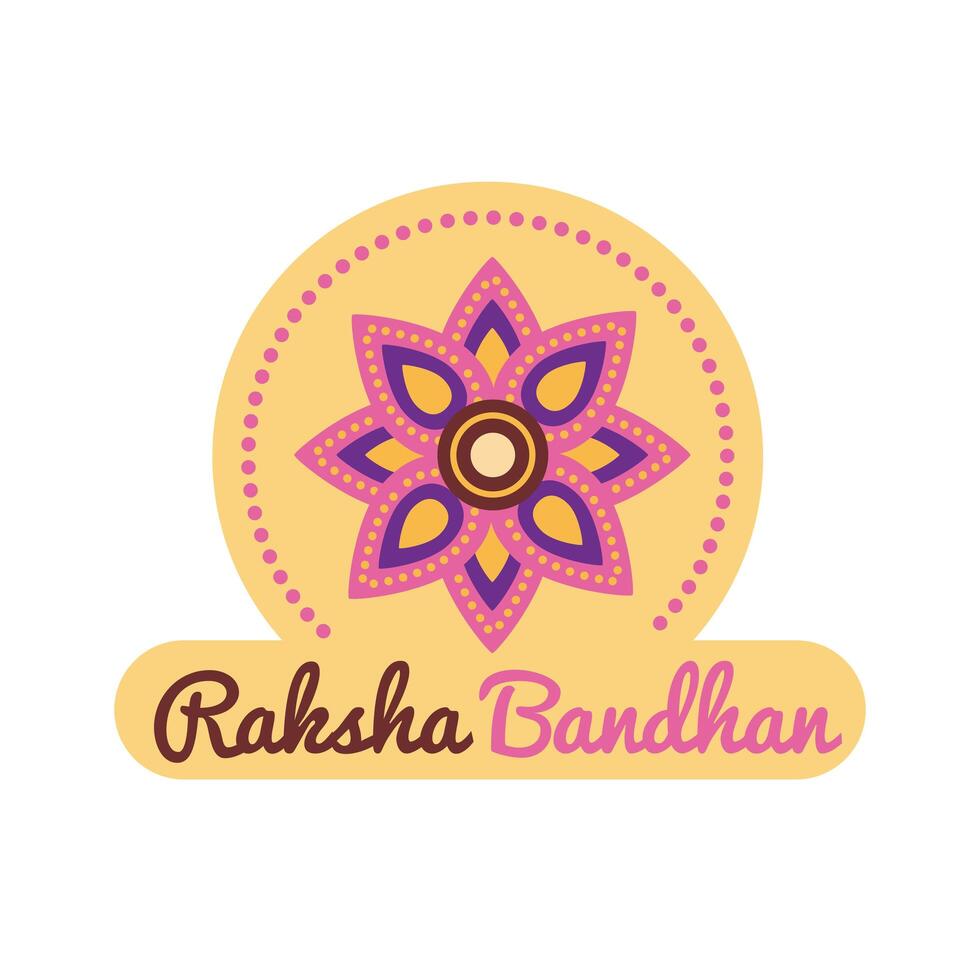 feliz celebración raksha bandhan con decoración floral estilo plano vector