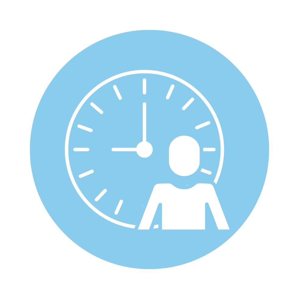 silueta de avatar y estilo de bloque de reloj vector