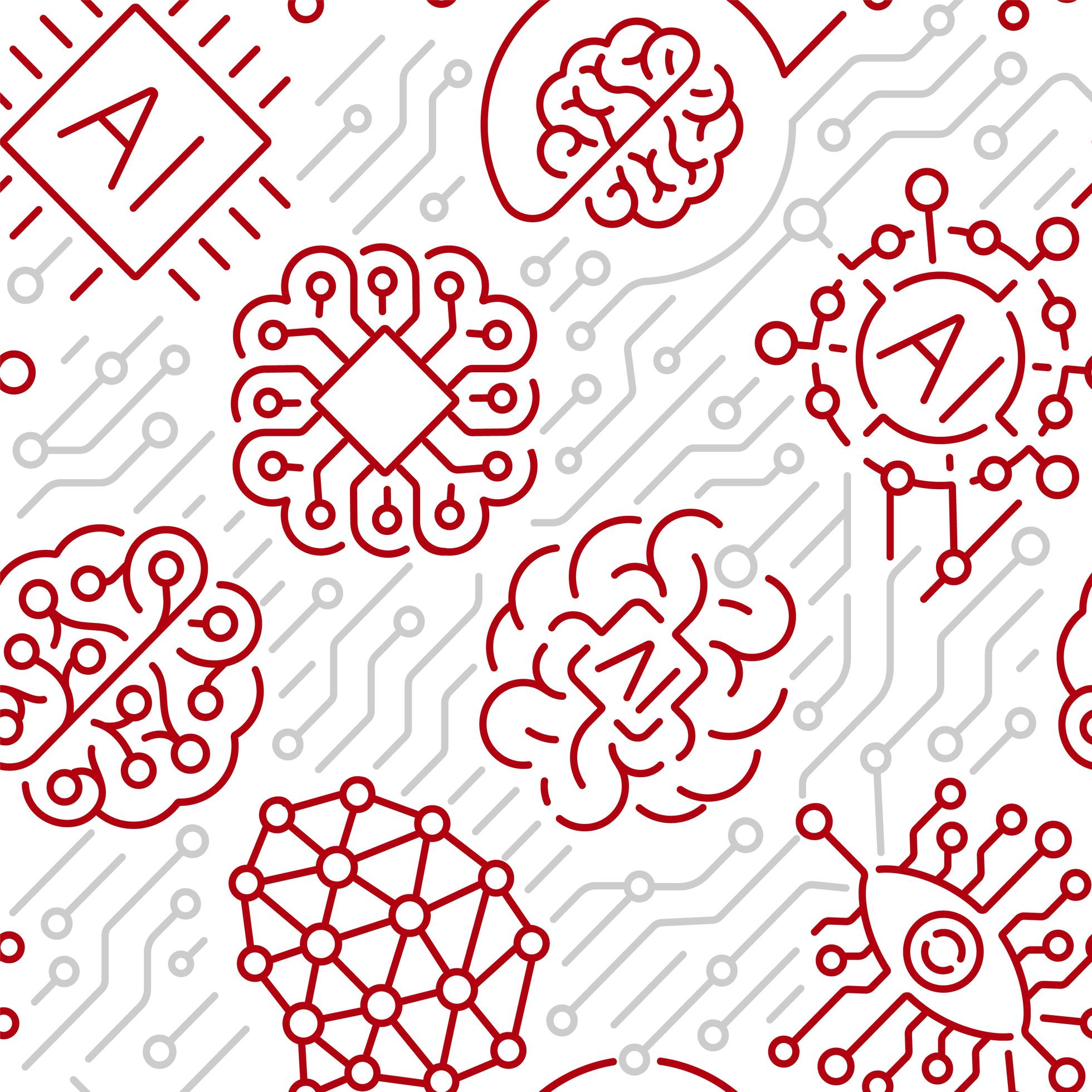 A seamless pattern for artificial intelligence theme 1842559 Vector Art