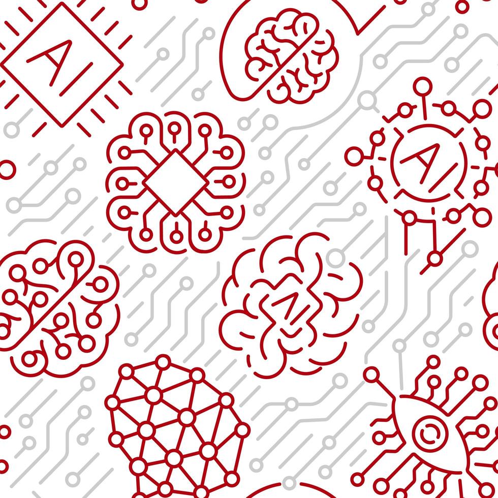 A seamless pattern for artificial intelligence theme vector