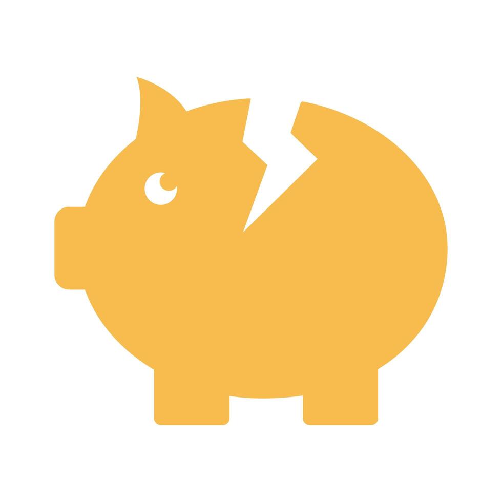 piggy savings silhouette style vector
