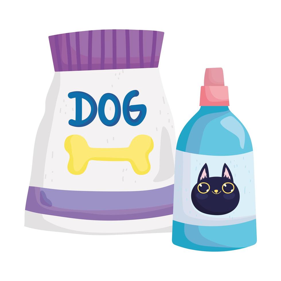 pets package food dog and veterinary medicine for cat vector
