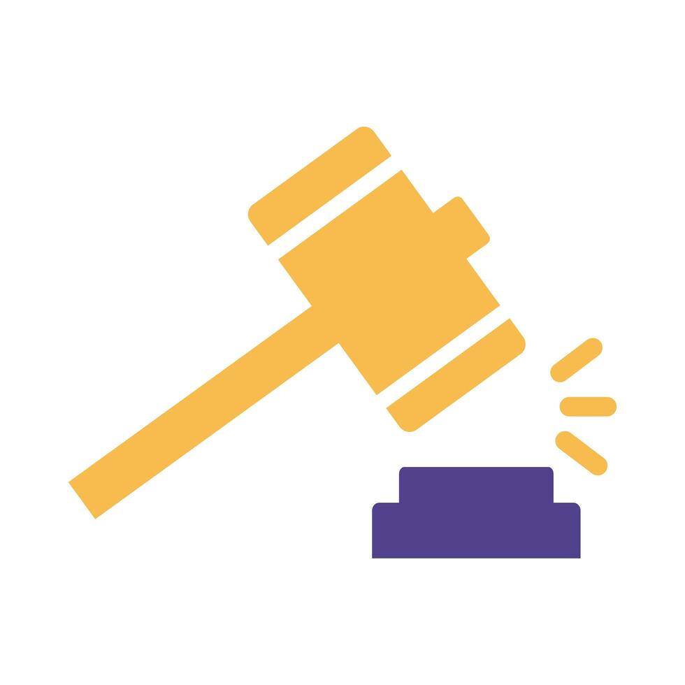 hammer justice silhouette style vector