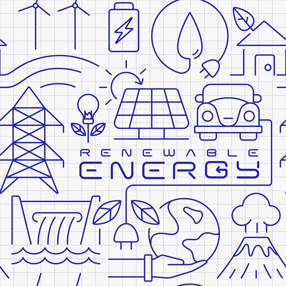Renewable energy seamless pattern vector