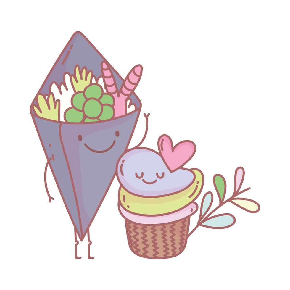 cupcake and salad menu restaurant food cute vector