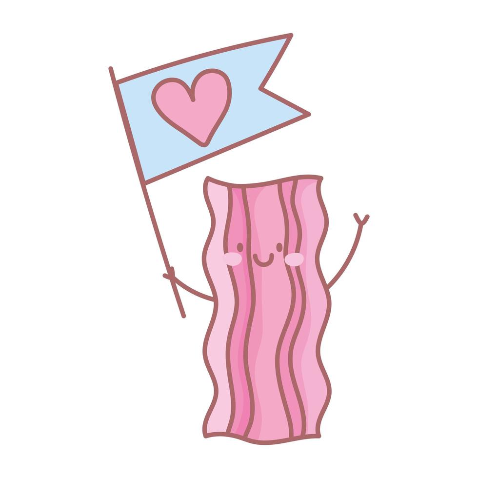 bacon with love menu restaurant food cute vector