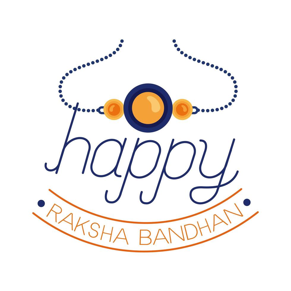 Happy Raksha Bandhan Celebration With Wristband Flat Style vector