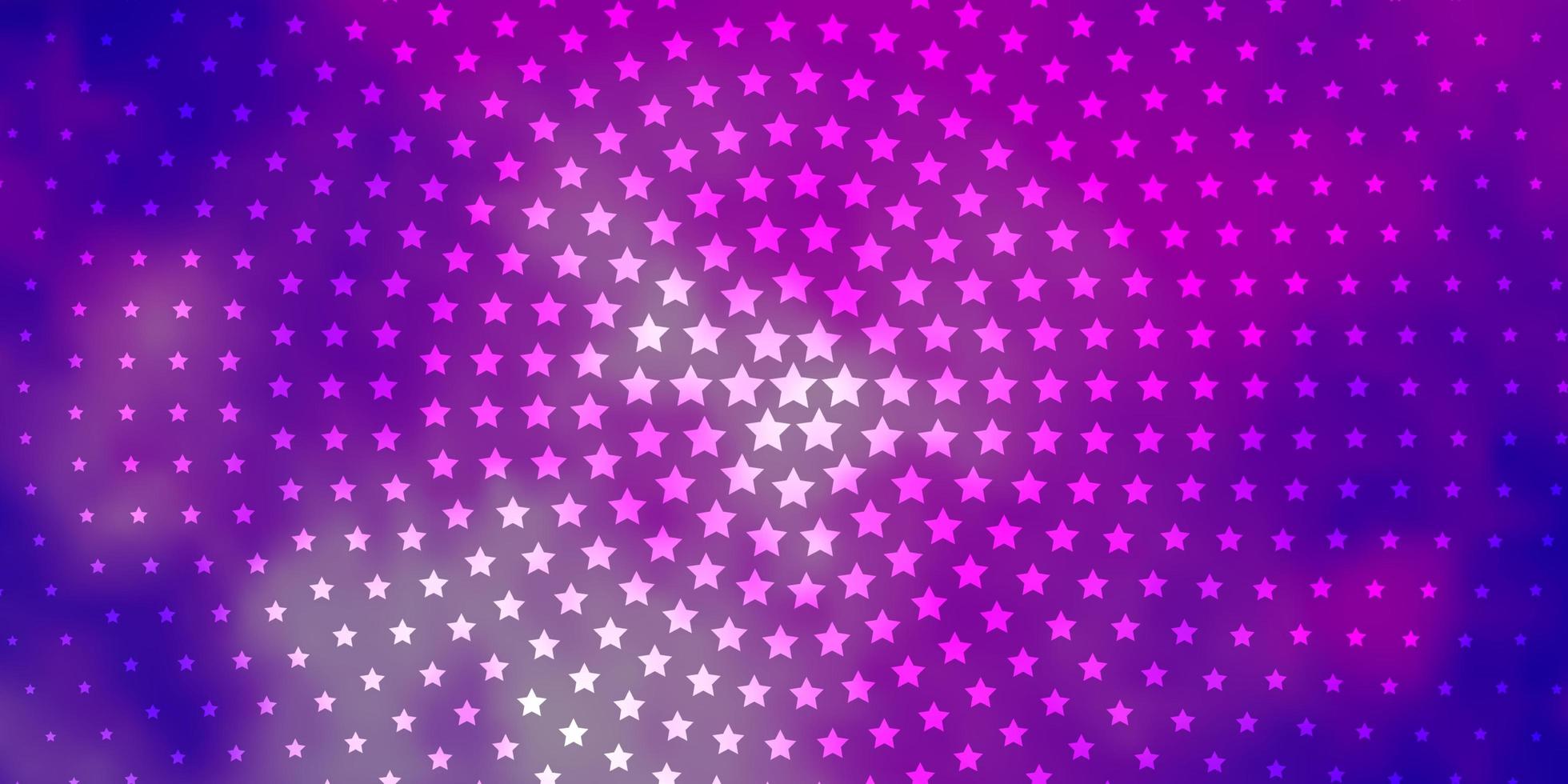 Fondo de vector púrpura claro con estrellas de colores.