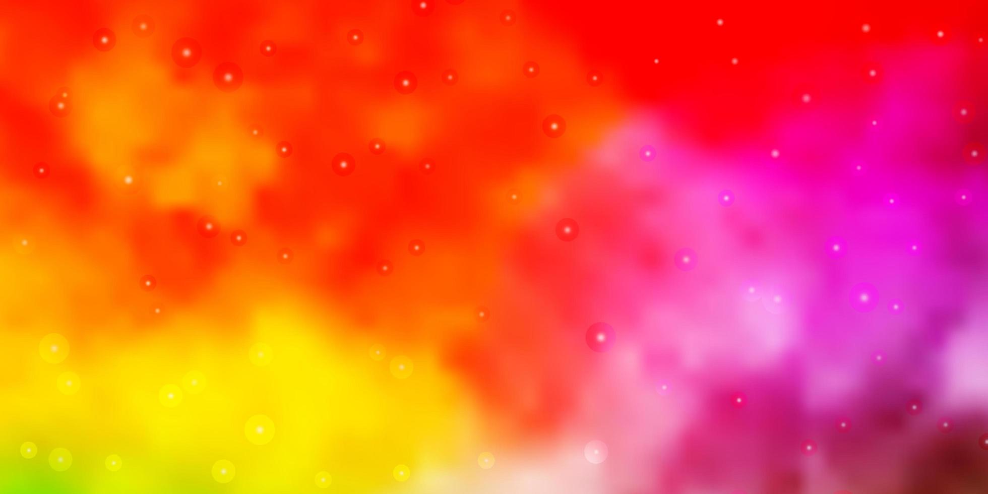 Fondo de vector multicolor claro con estrellas de colores.