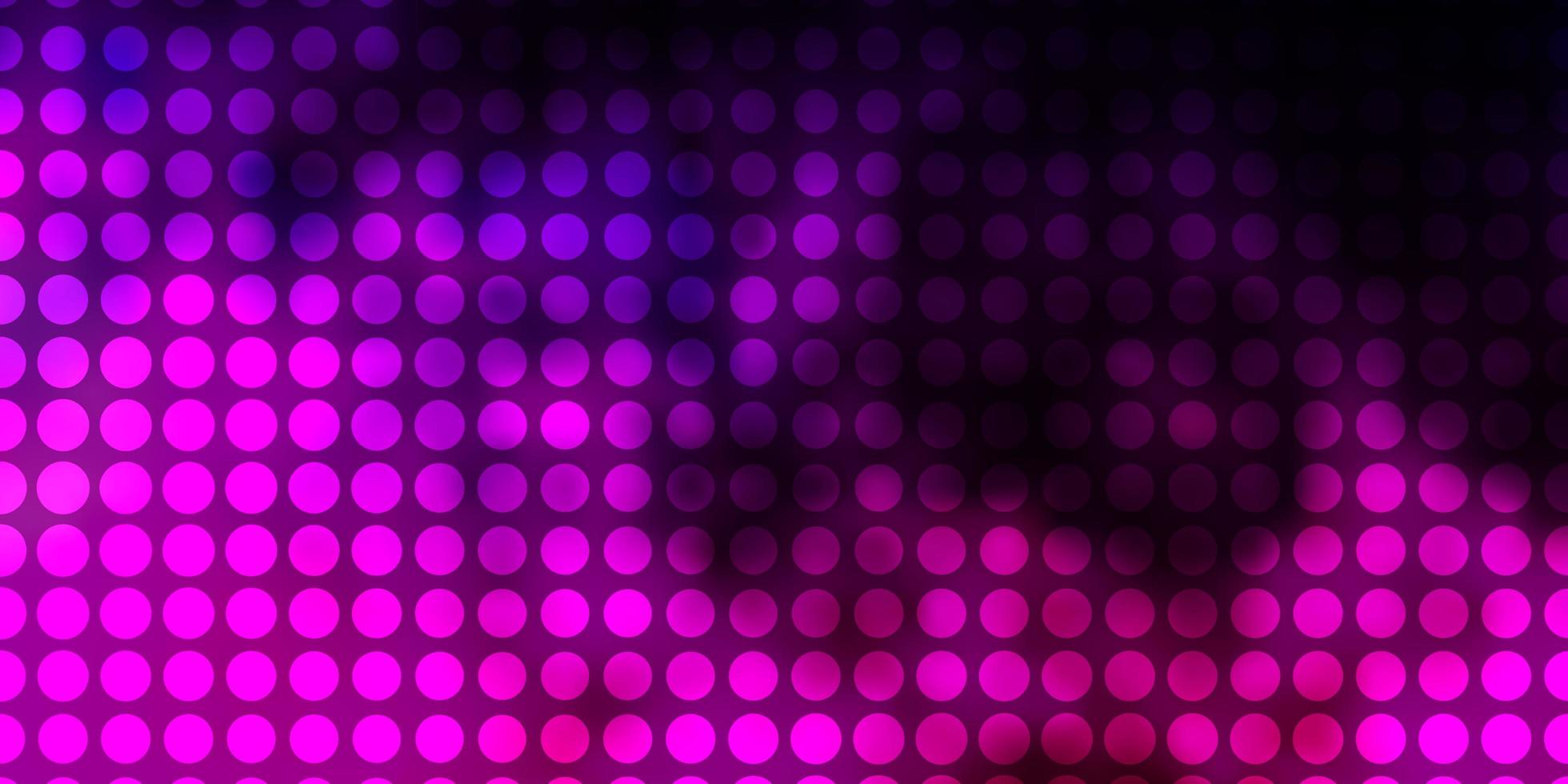 plantilla de vector de color púrpura oscuro, rosa con círculos.