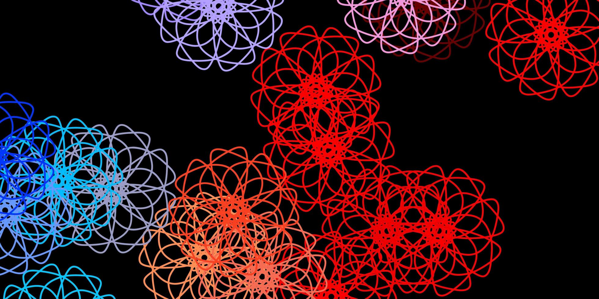 Dark Blue, Red vector background with random forms.