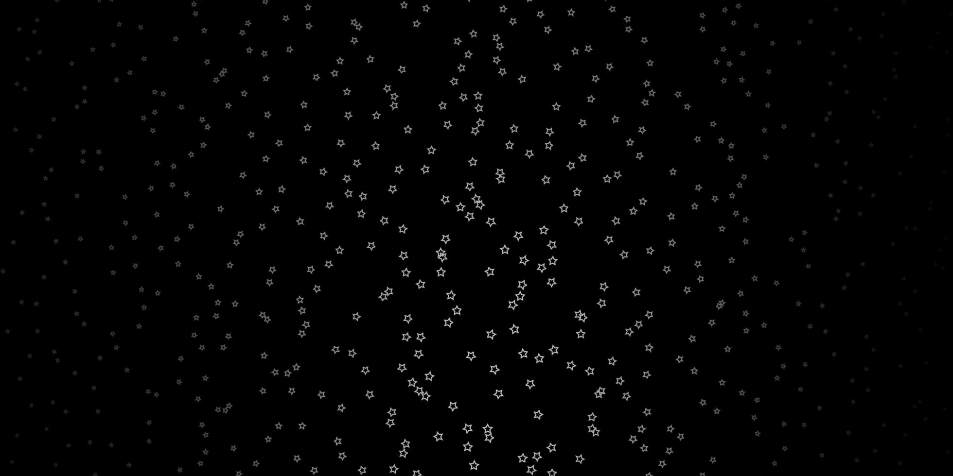 Dark Gray vector background with small and big stars.