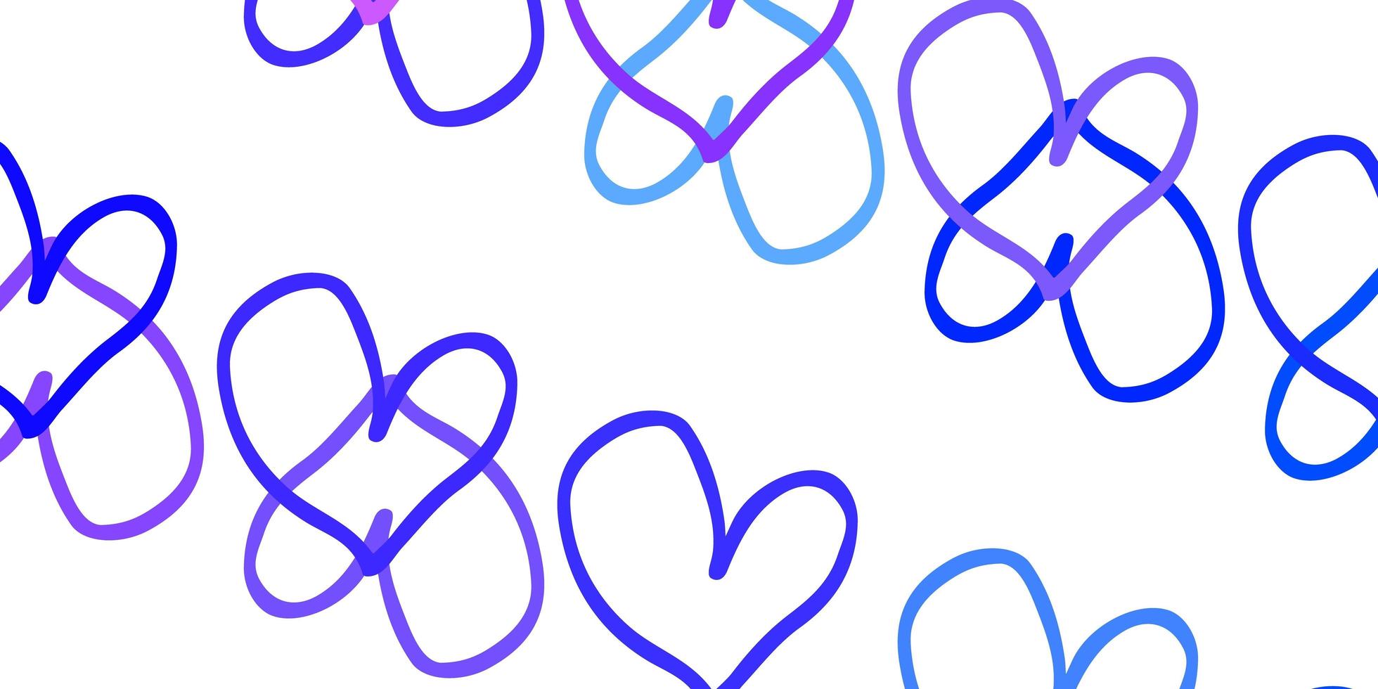 Light Purple vector background with Shining hearts.