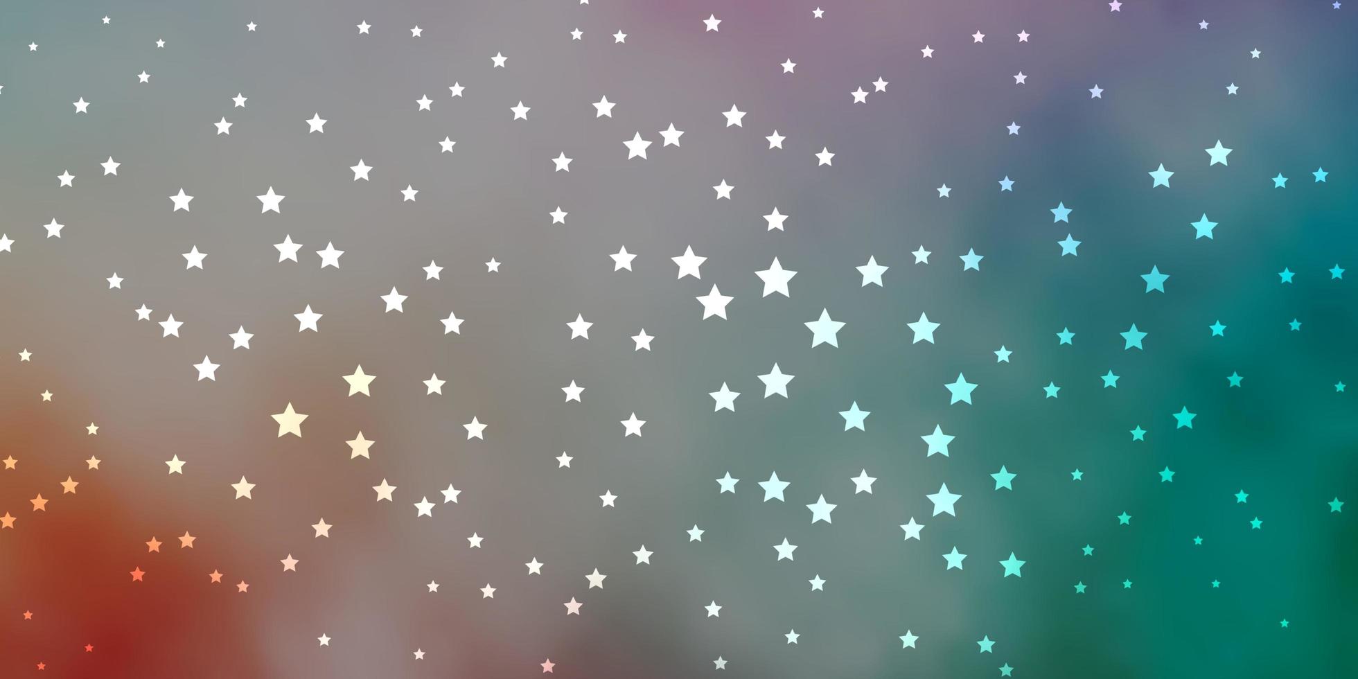 Dark Green, Red vector pattern with abstract stars.