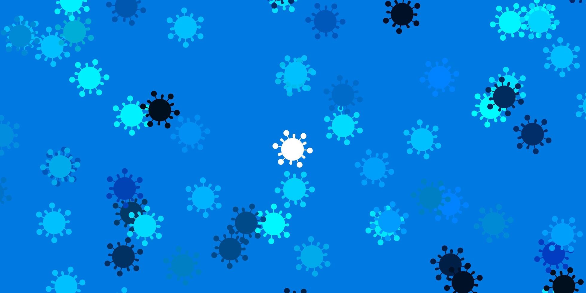 Light blue vector pattern with coronavirus elements.