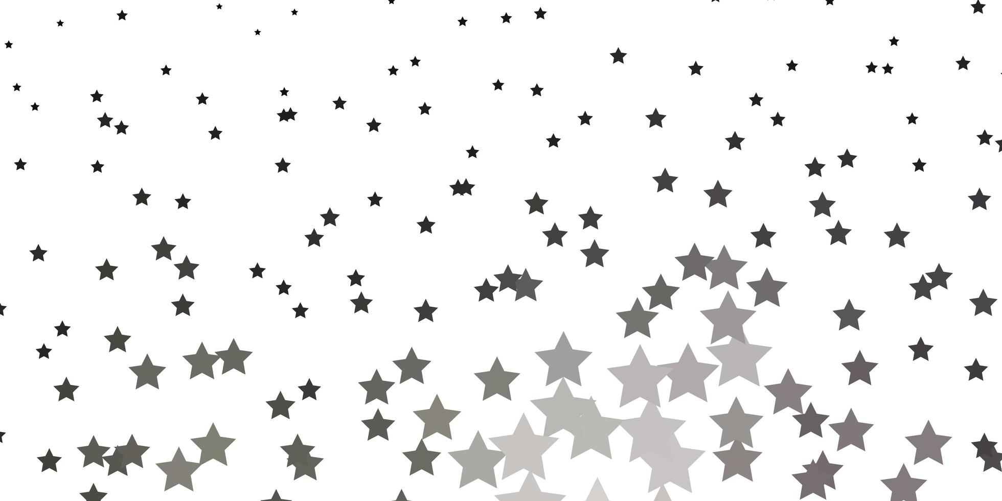 Fondo de vector gris claro con estrellas pequeñas y grandes.