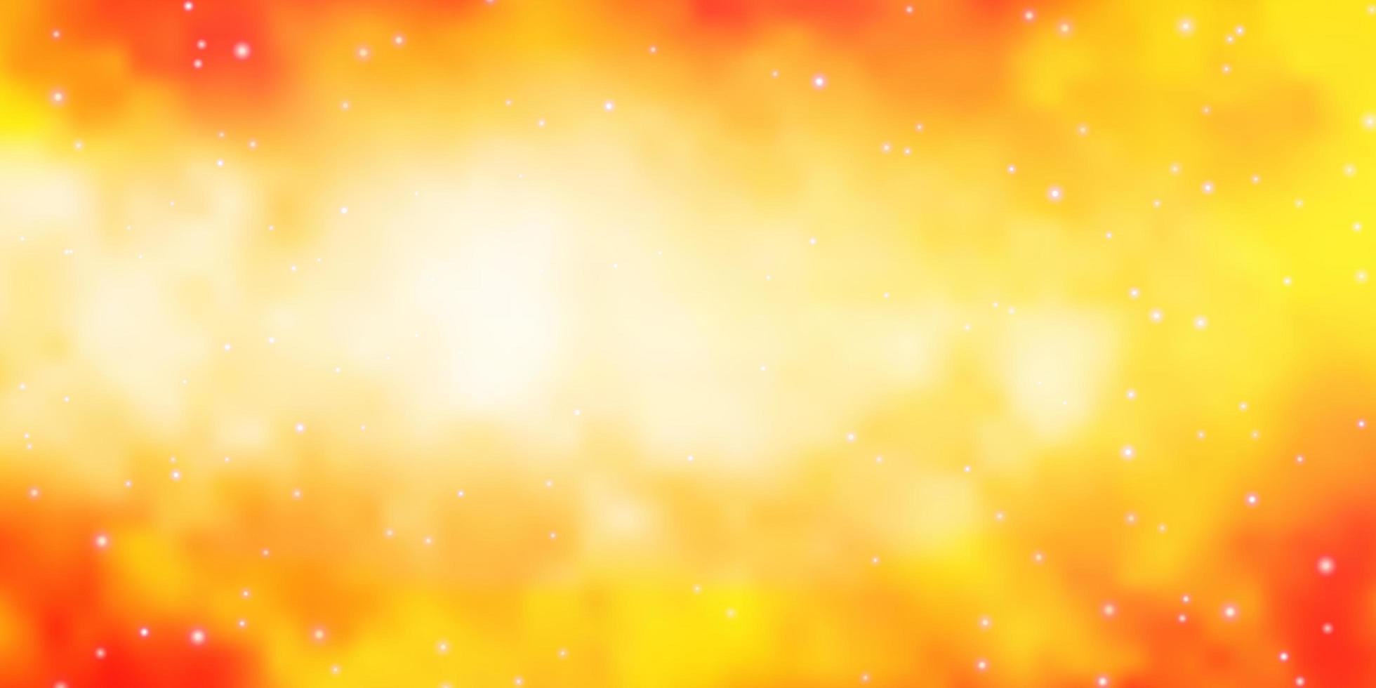 Light Orange vector background with colorful stars.