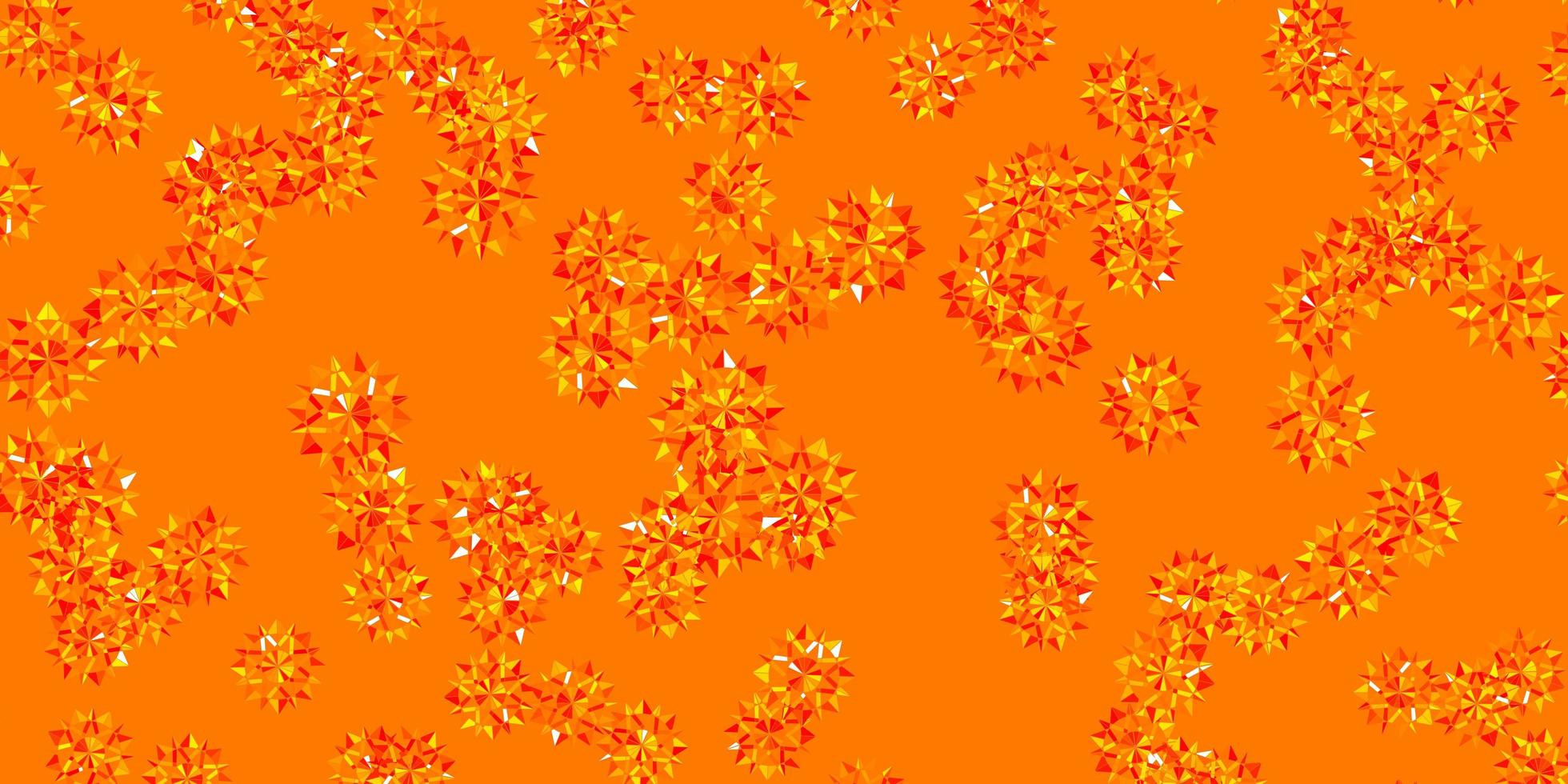 Light Orange vector texture with bright snowflakes.