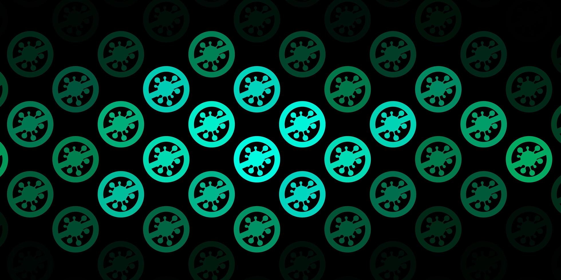 Dark Green vector pattern with coronavirus elements