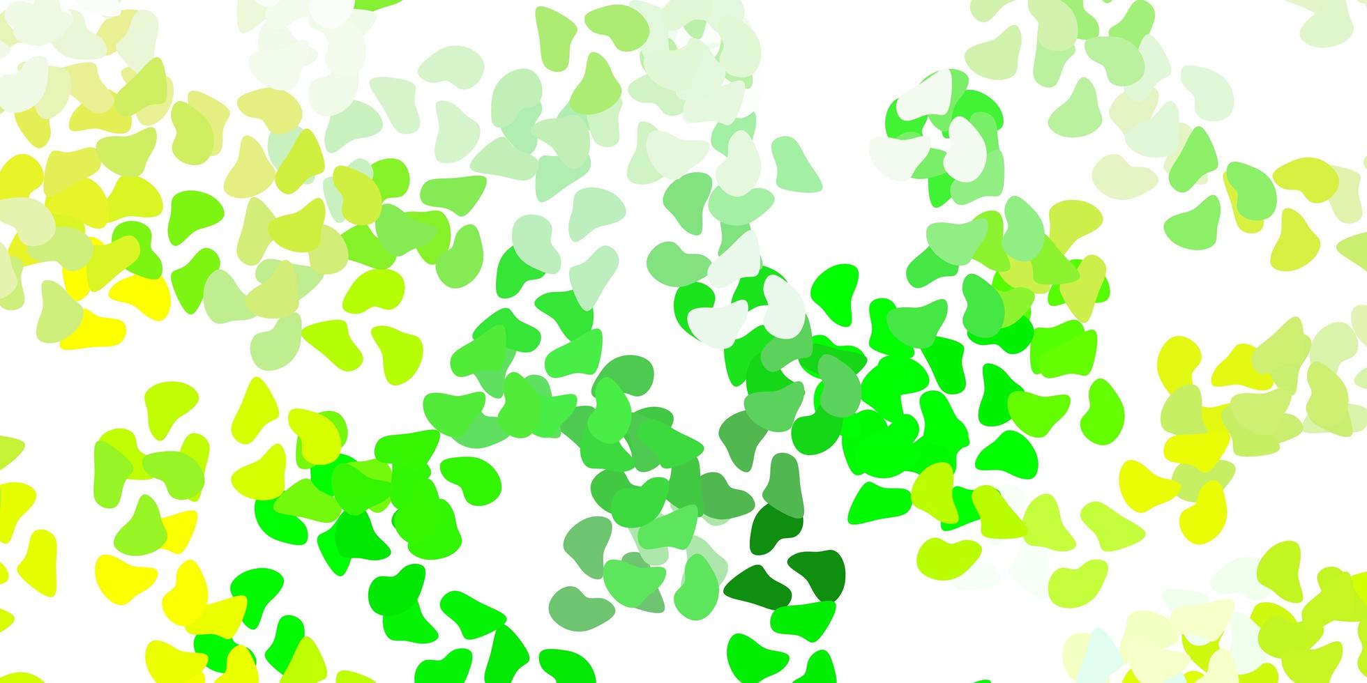 plantilla de vector verde claro, amarillo con formas abstractas.