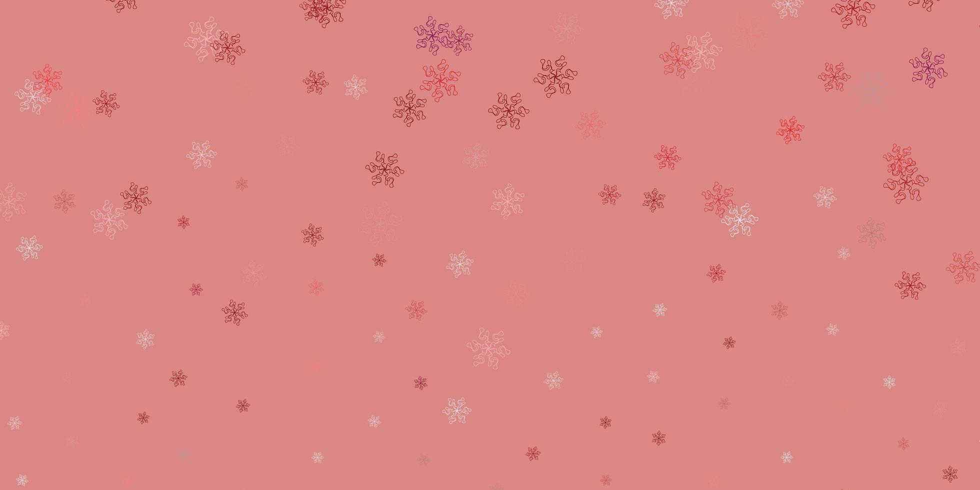 Light pink, red vector doodle template with flowers.