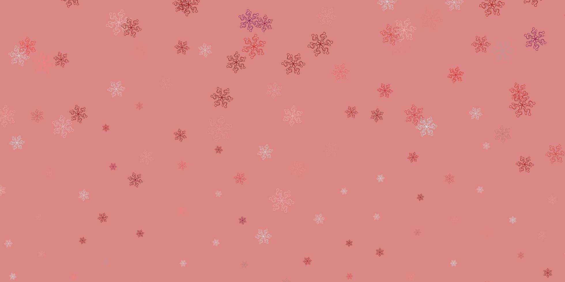 plantilla de doodle de vector rosa claro, rojo con flores.