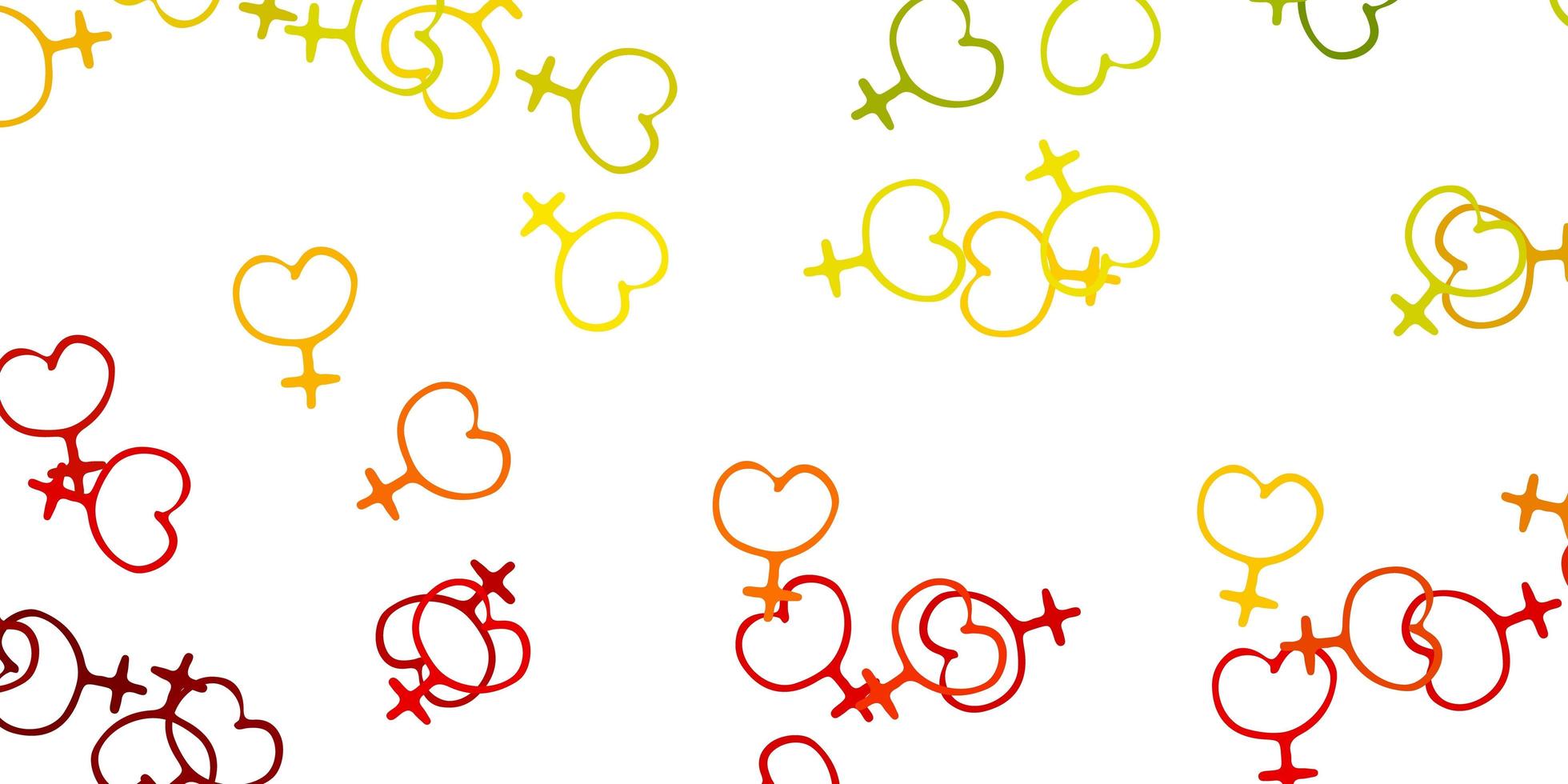 Light Green, Red vector backdrop with woman's power symbols.