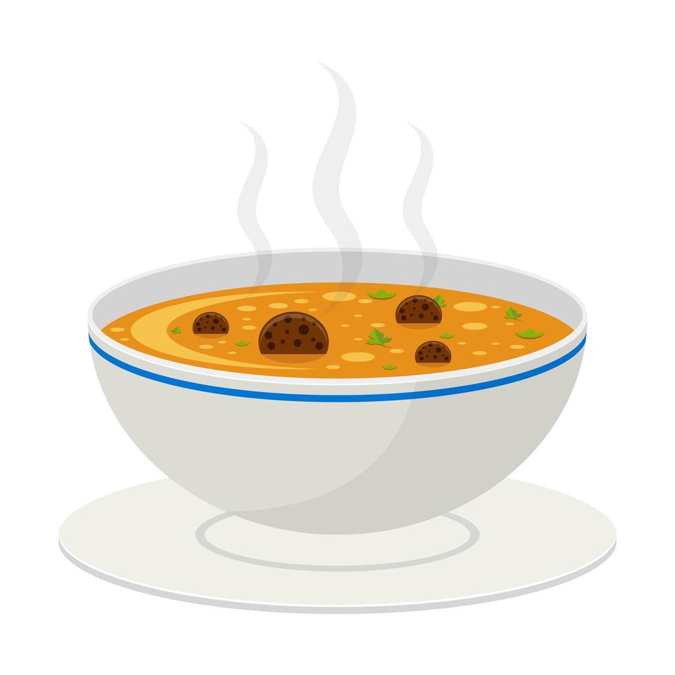 Hot vegetable soup vector design illustration isolated on white background