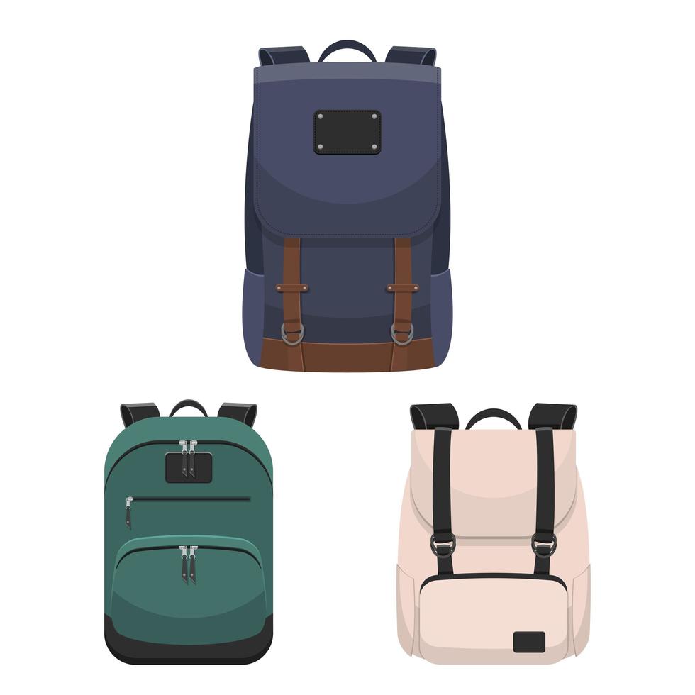 Ilustración de diseño de vector de mochila aislado sobre fondo blanco