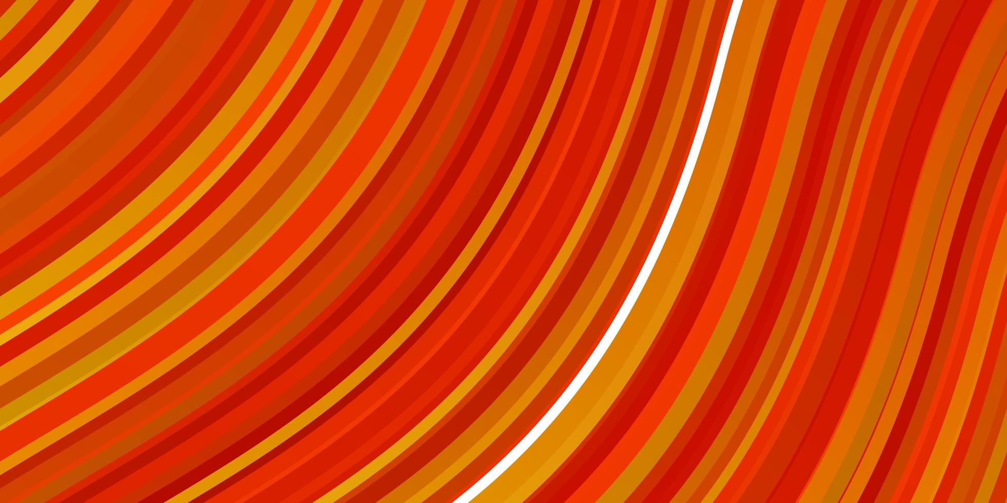 patrón de vector rojo, amarillo claro con curvas.