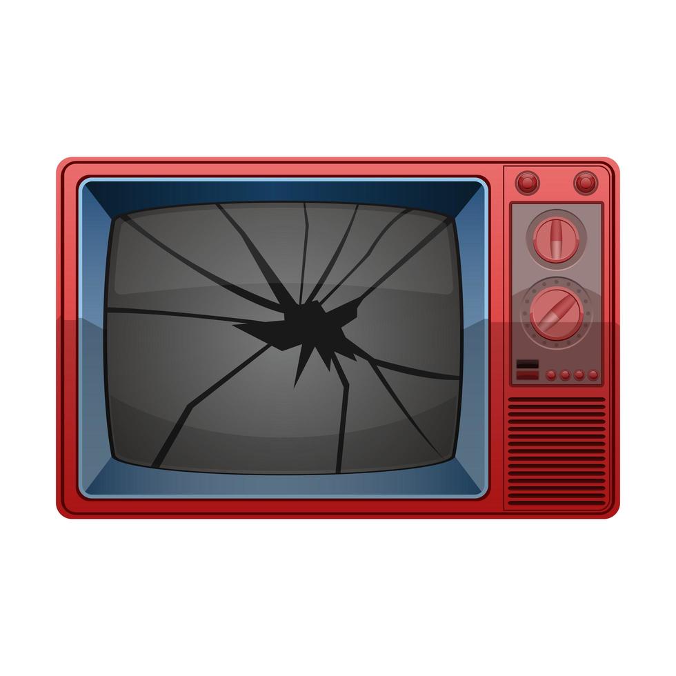 Broken tv vector design illustration isolated on white background