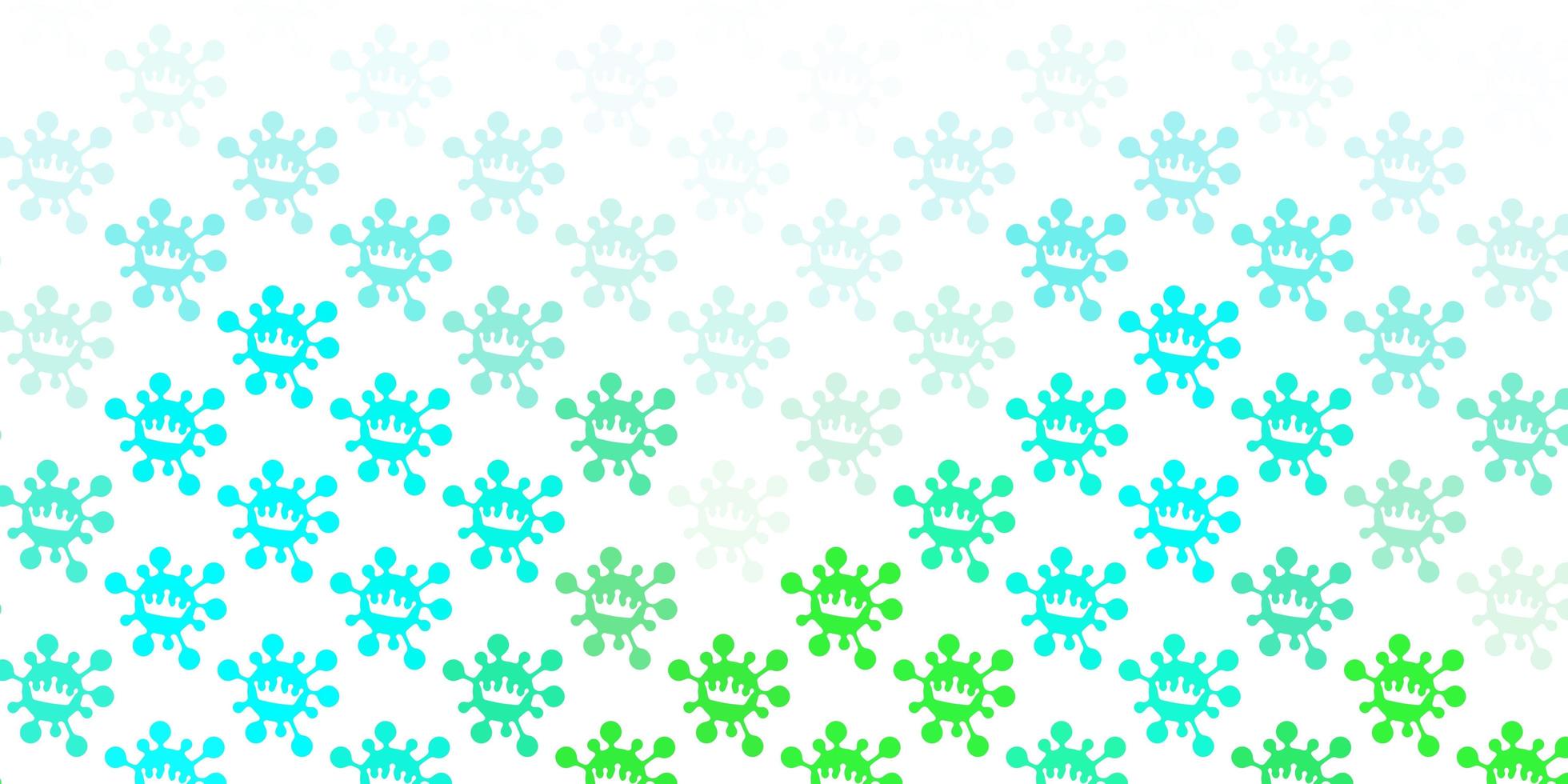 textura de vector verde claro con símbolos de enfermedades.