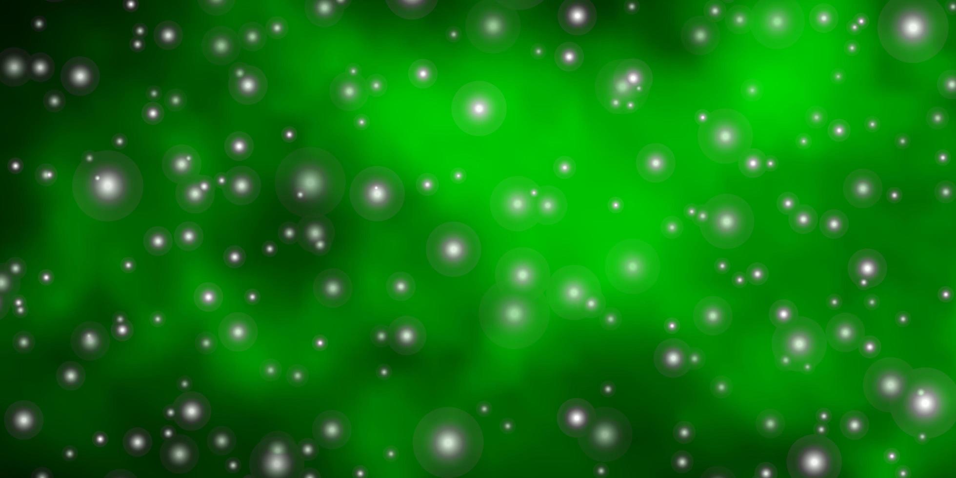 Dark Green vector texture with beautiful stars.