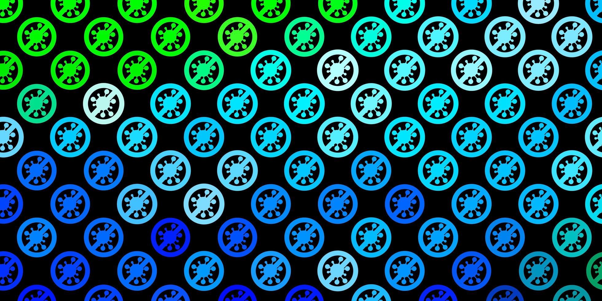 textura de vector azul oscuro, verde con símbolos de enfermedades.