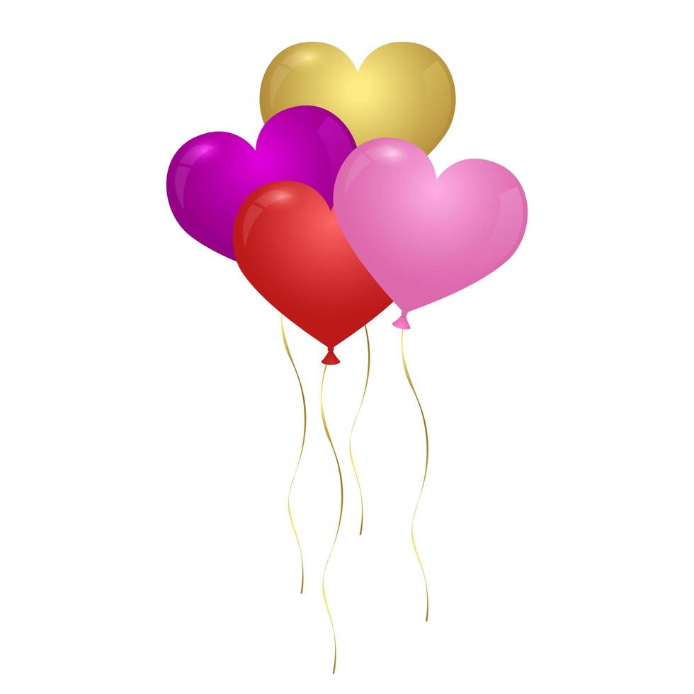 Heart shape balloon vector design illustration isolated on white background