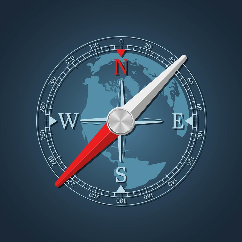 Magnetic compass vector design illustration isolated on background