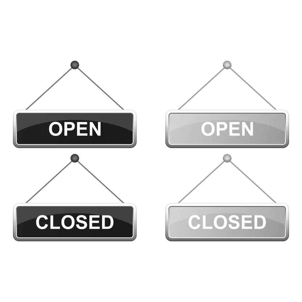 Open and closed sign vector design illustration isolated on white background