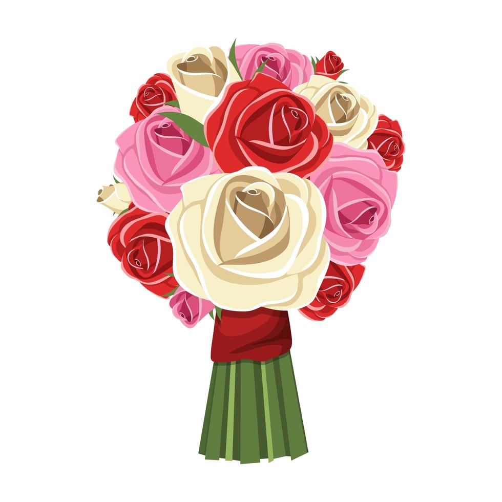 Bouquet of flowers vector design illustration isolated on white background