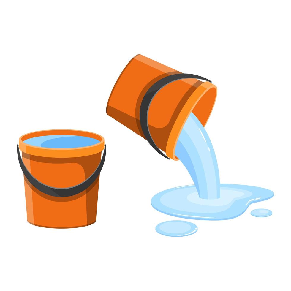 Bucket with water vector design illustration isolated on white background