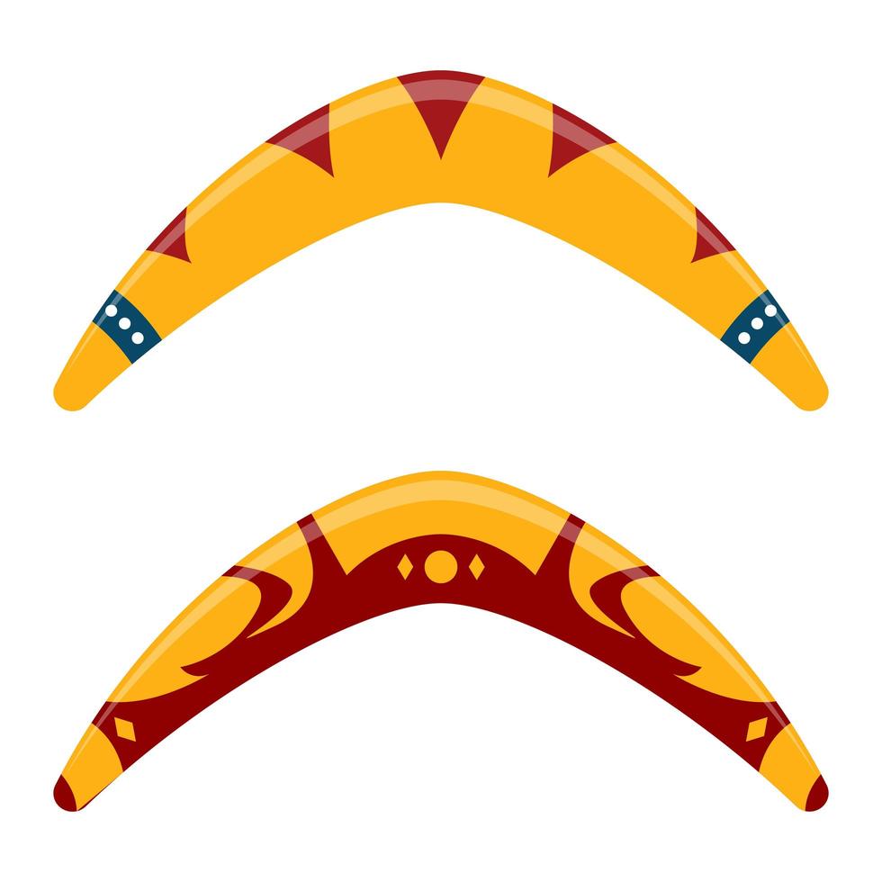 Ilustración de diseño de vector de boomerang de madera aislado sobre fondo blanco