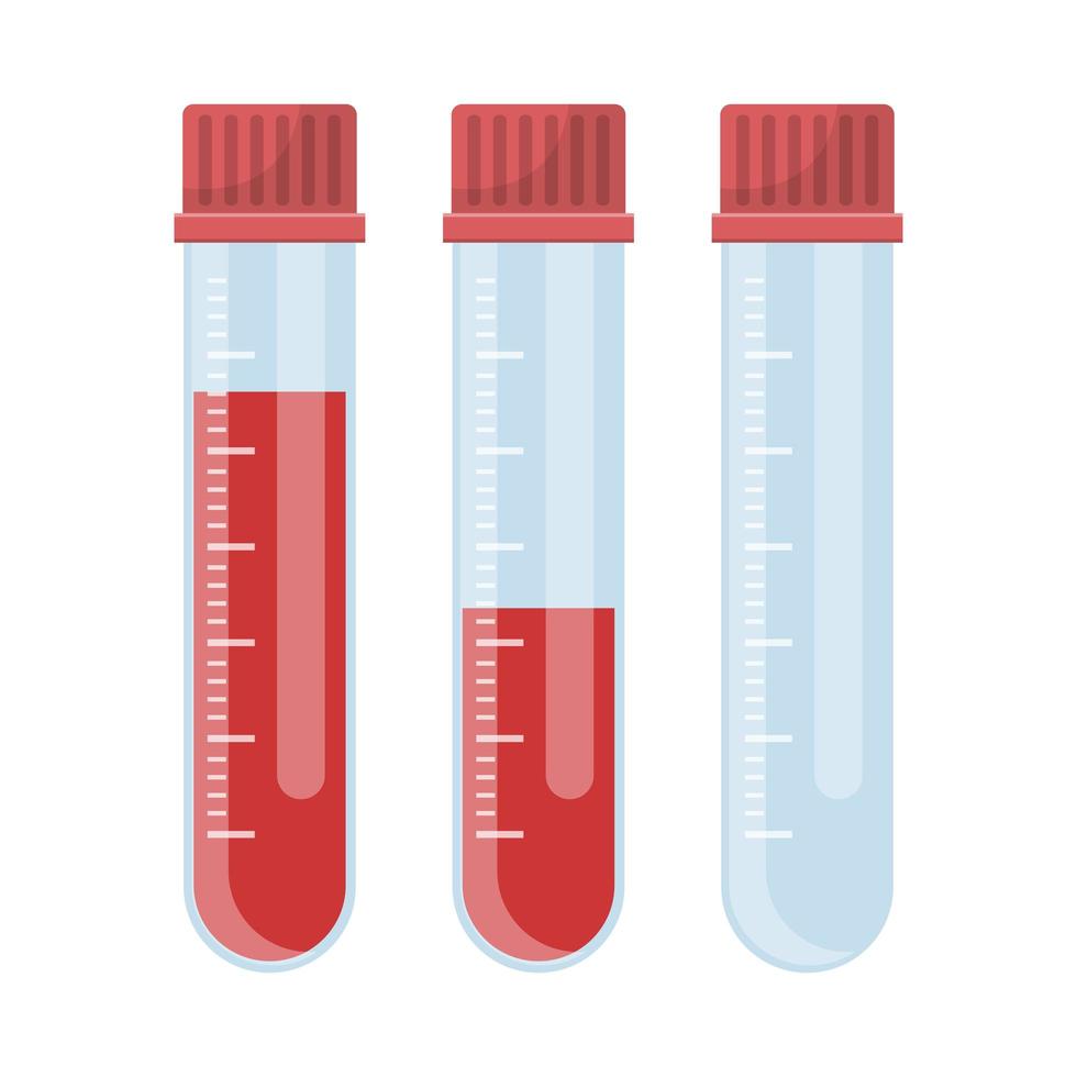 Ilustración de diseño de vector de análisis de sangre aislado sobre fondo blanco