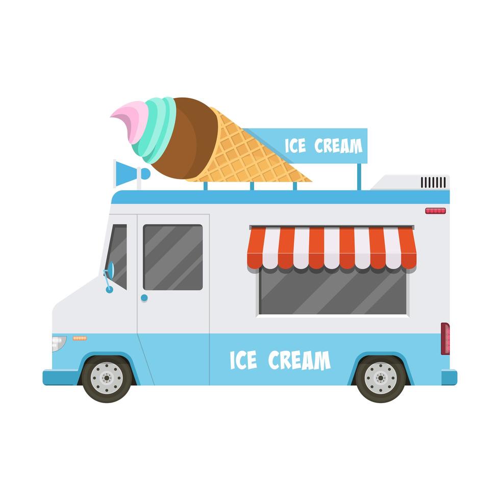 Ice cream car vector design illustration isolated on white background